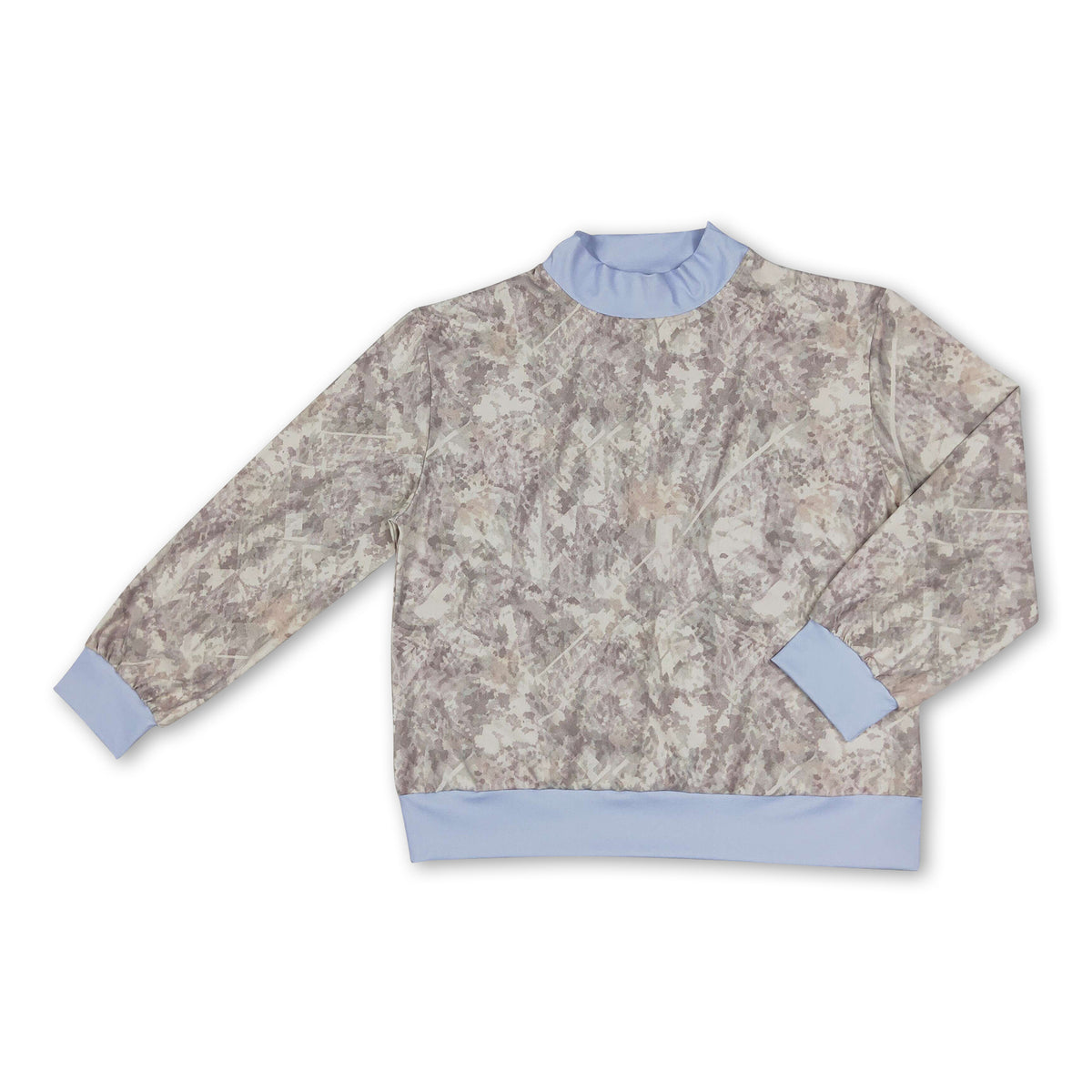 Long sleeves leaves camo mock neck adult women active top