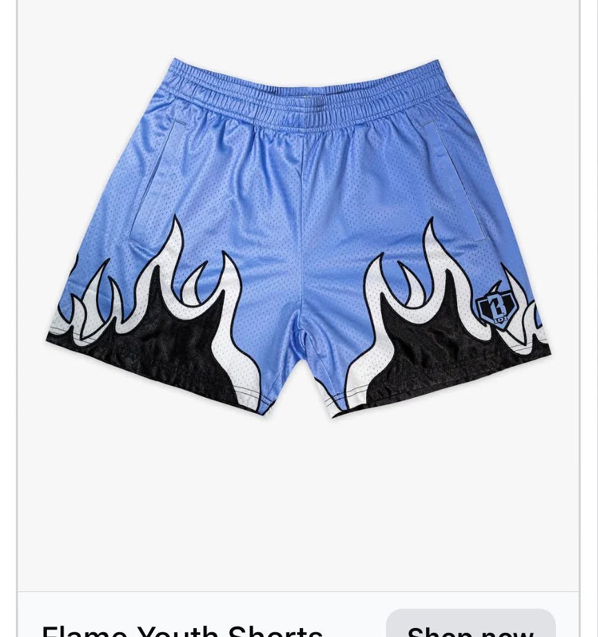 MOQ 5 pcs black flame pockets kids boys summer shorts