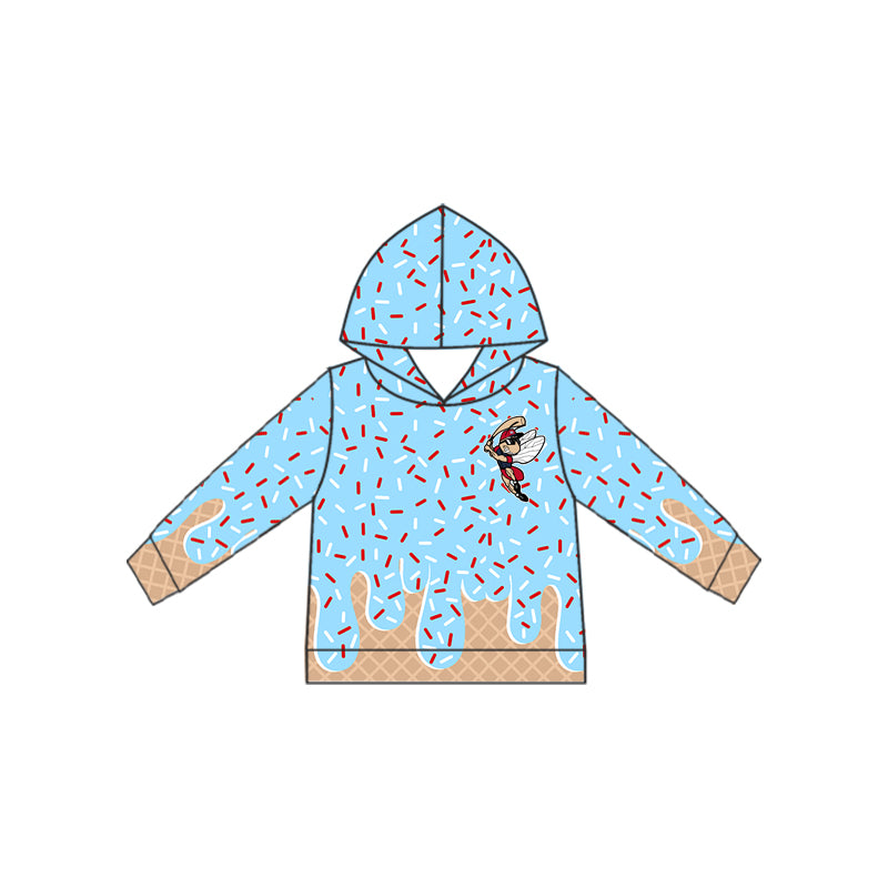 Deadline March 23 long sleeves light blue sprinkle kids team hoodie