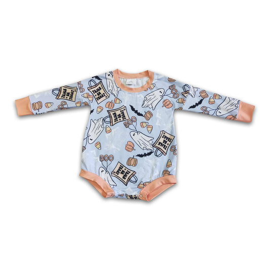 Ghost boo long sleeve baby Halloween romper
