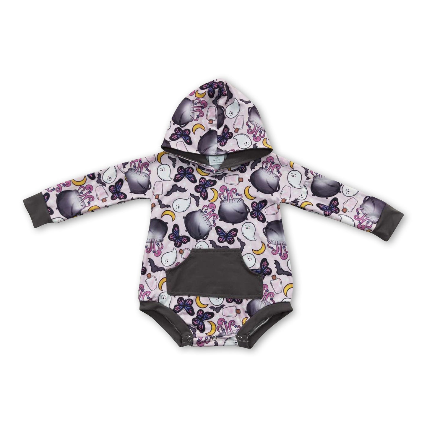 Ghost butterfly bat baby kids halloween hooded romper
