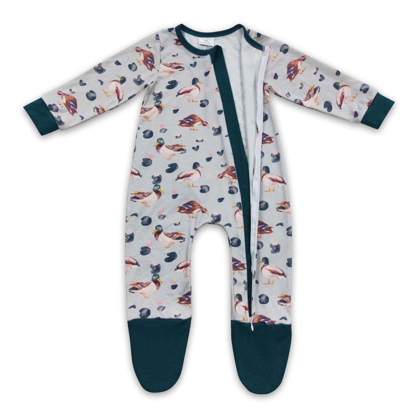 Duck long sleeves zipper baby kids hunting romper