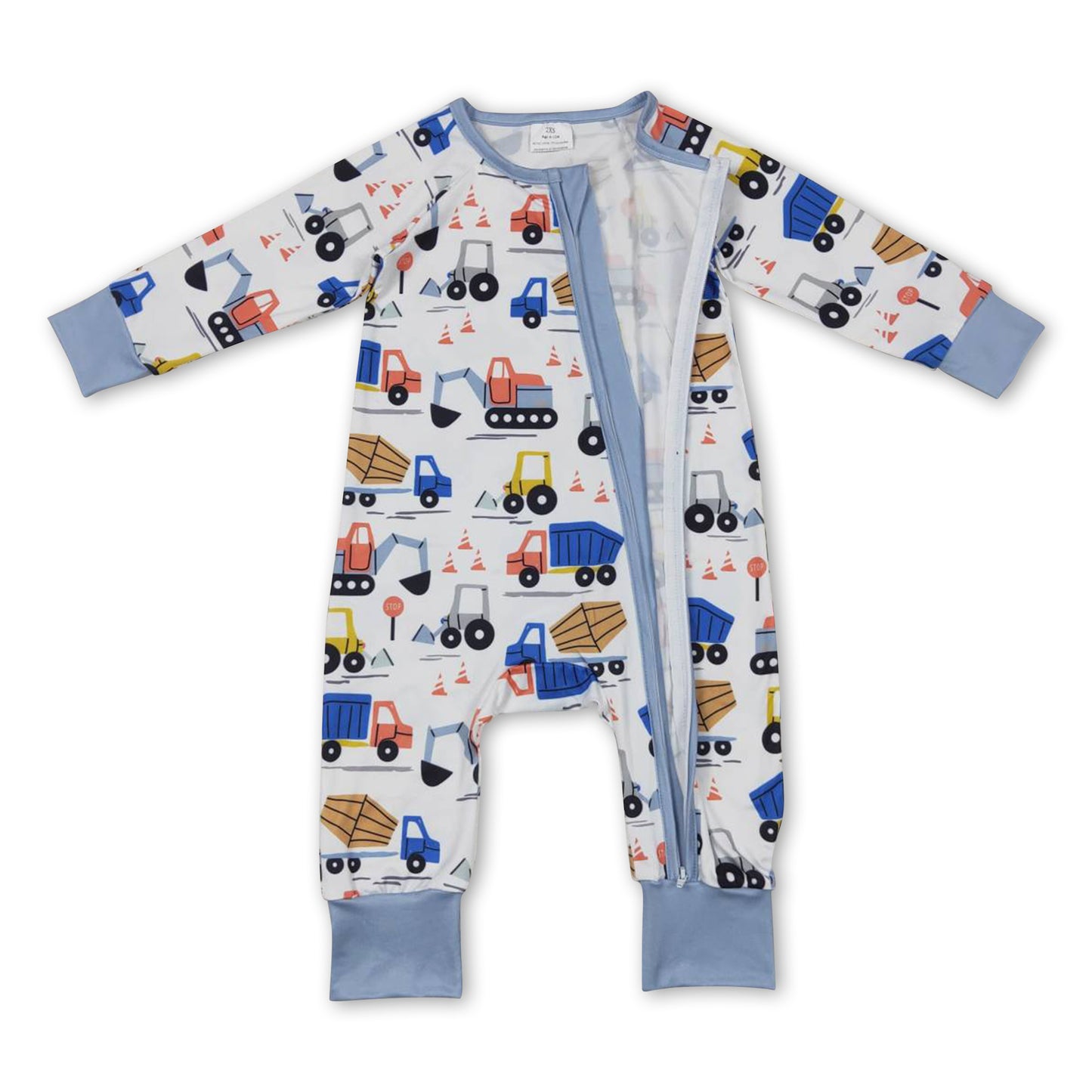 Constructions long sleeves baby boy zipper romper ship from US