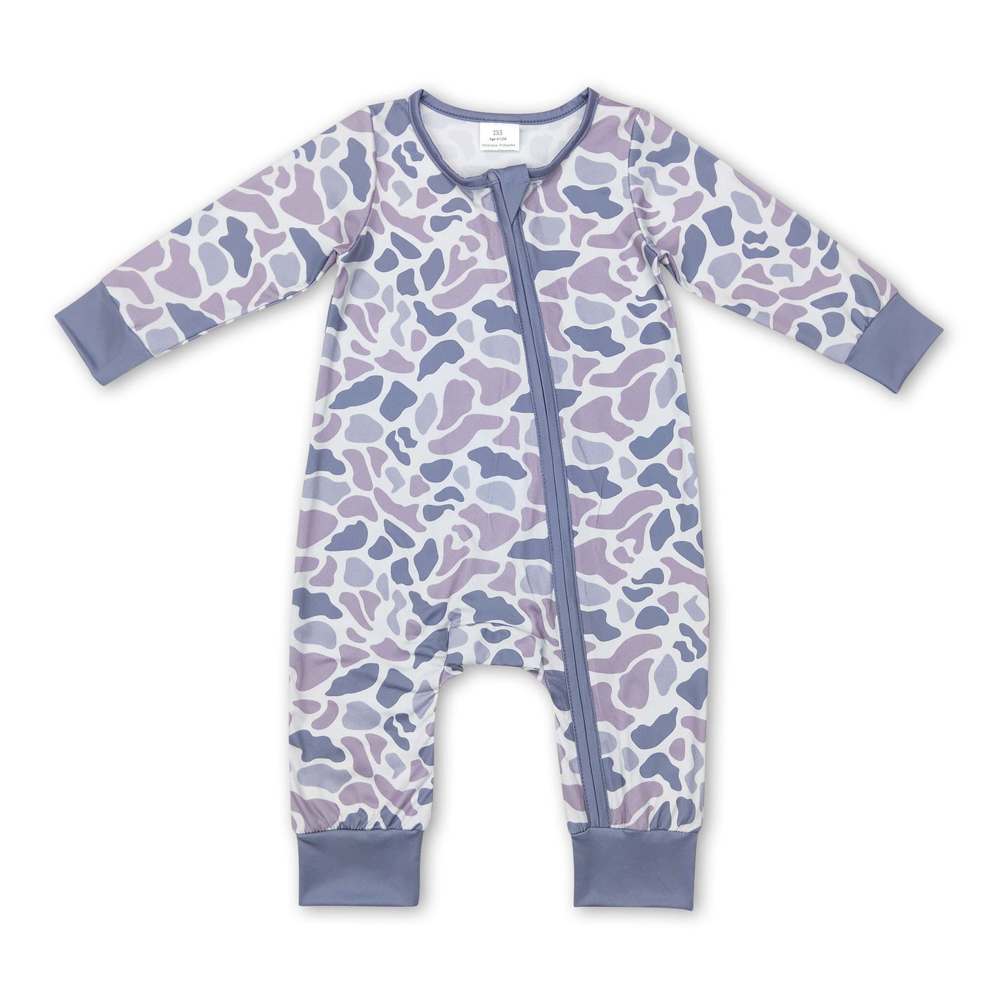 Long sleeves grey camo baby kids zipper romper ship from US