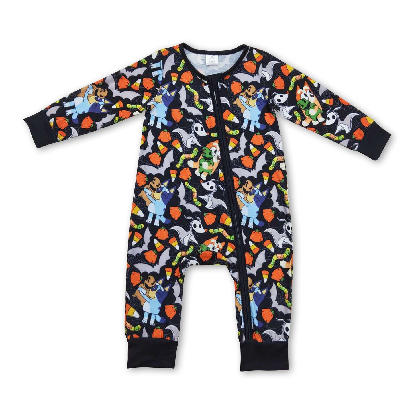 Long sleeves bat dog baby kids Halloween zipper romper