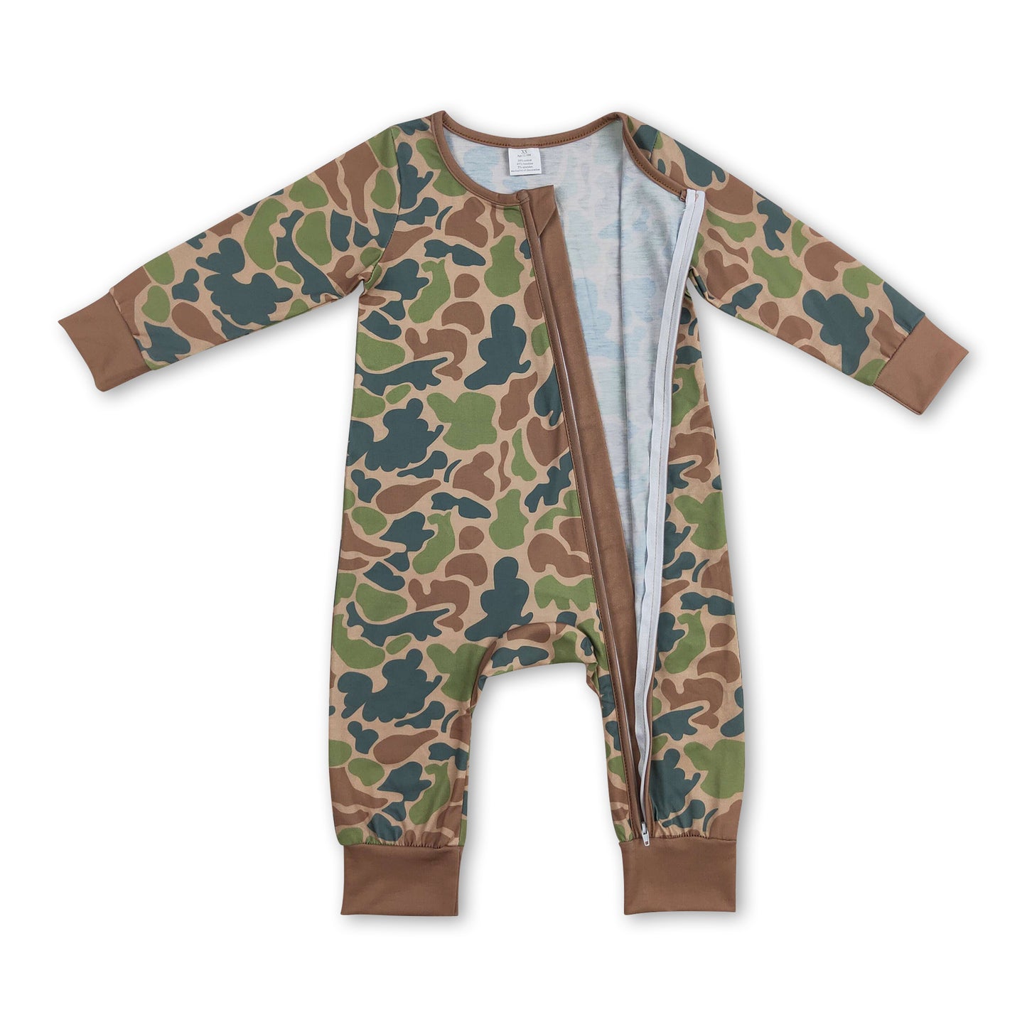 Long sleeves camo baby boys zipper romper ship from US