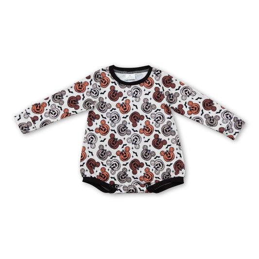 Long sleeves mouse pumpkin bat baby kids Halloween romper