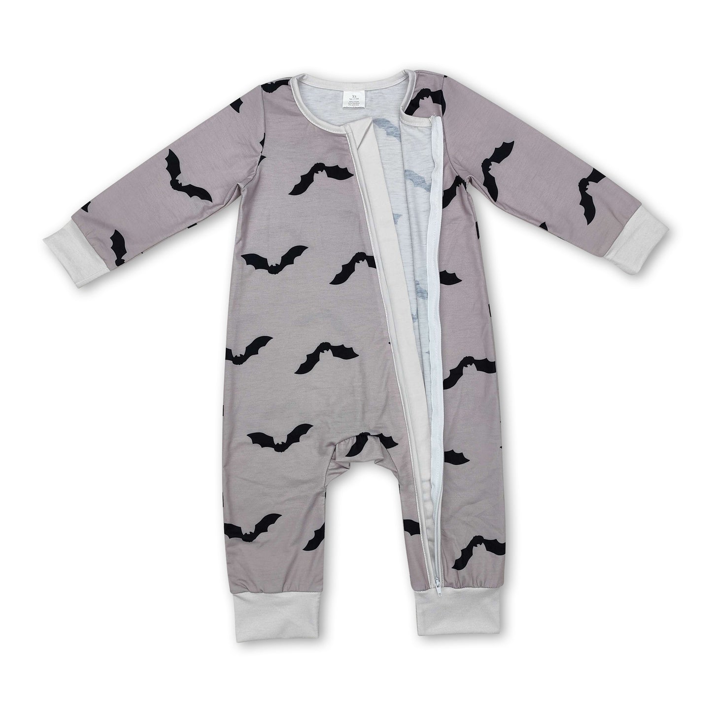 Long sleeves bat baby kids Halloween zipper romper