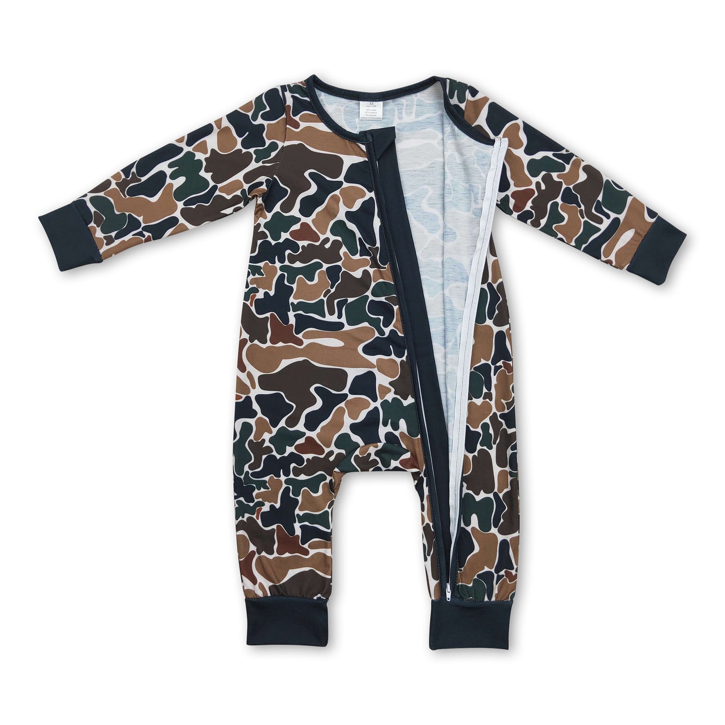 Long sleeves brown camo baby kids zipper romper ship from US