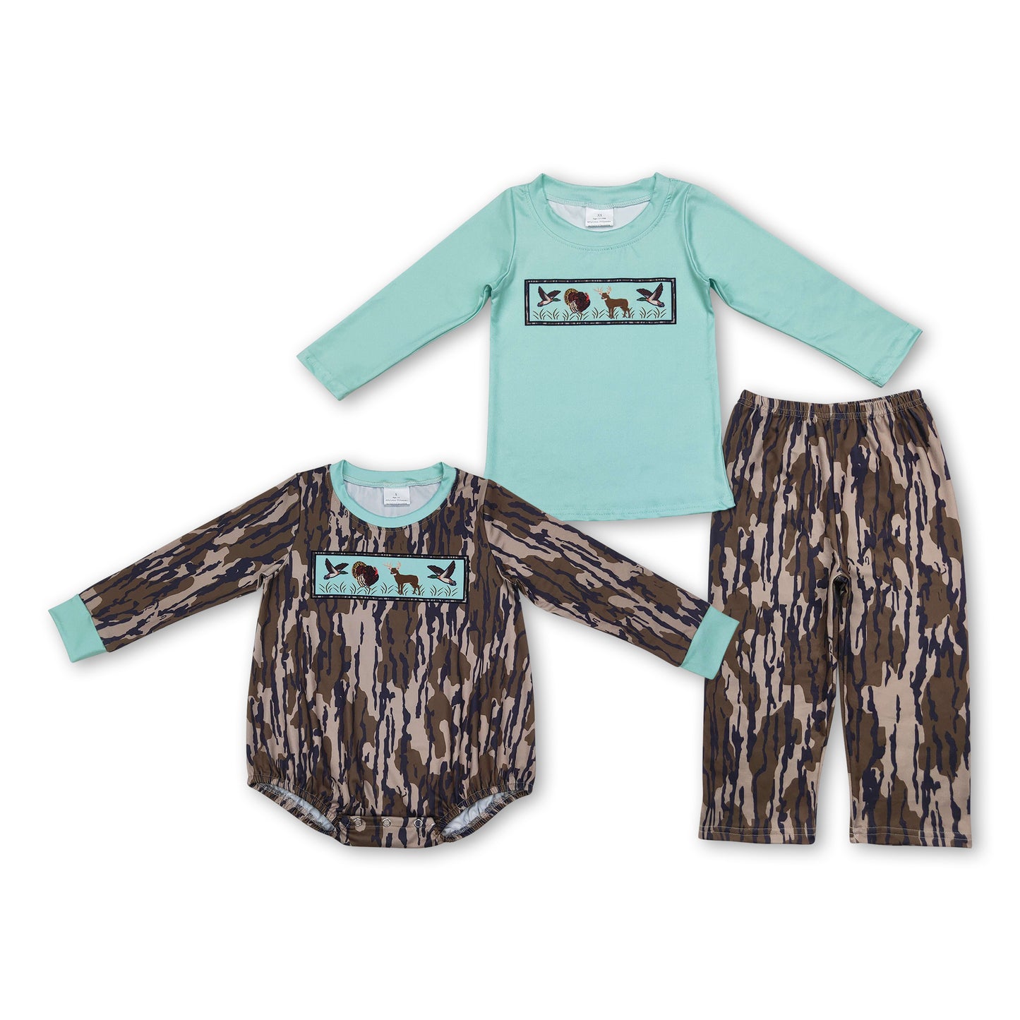 Duck turkey deercamo baby boy hunting romper