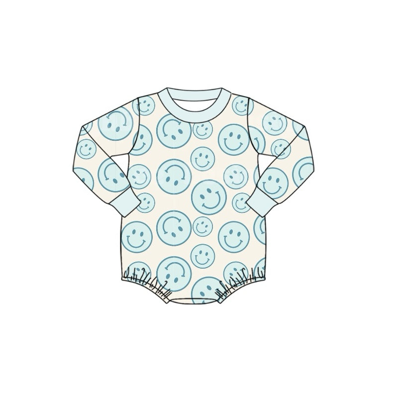Light blue long sleeves smile baby kids romper