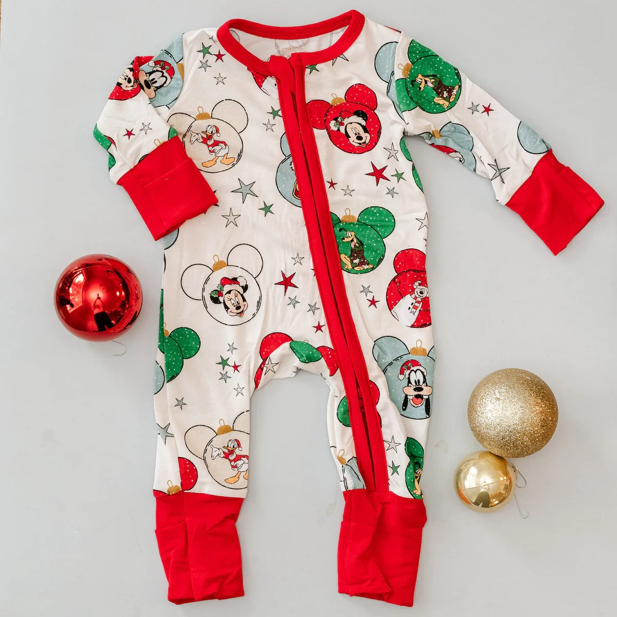 Red baby kids Christmas zipper romper