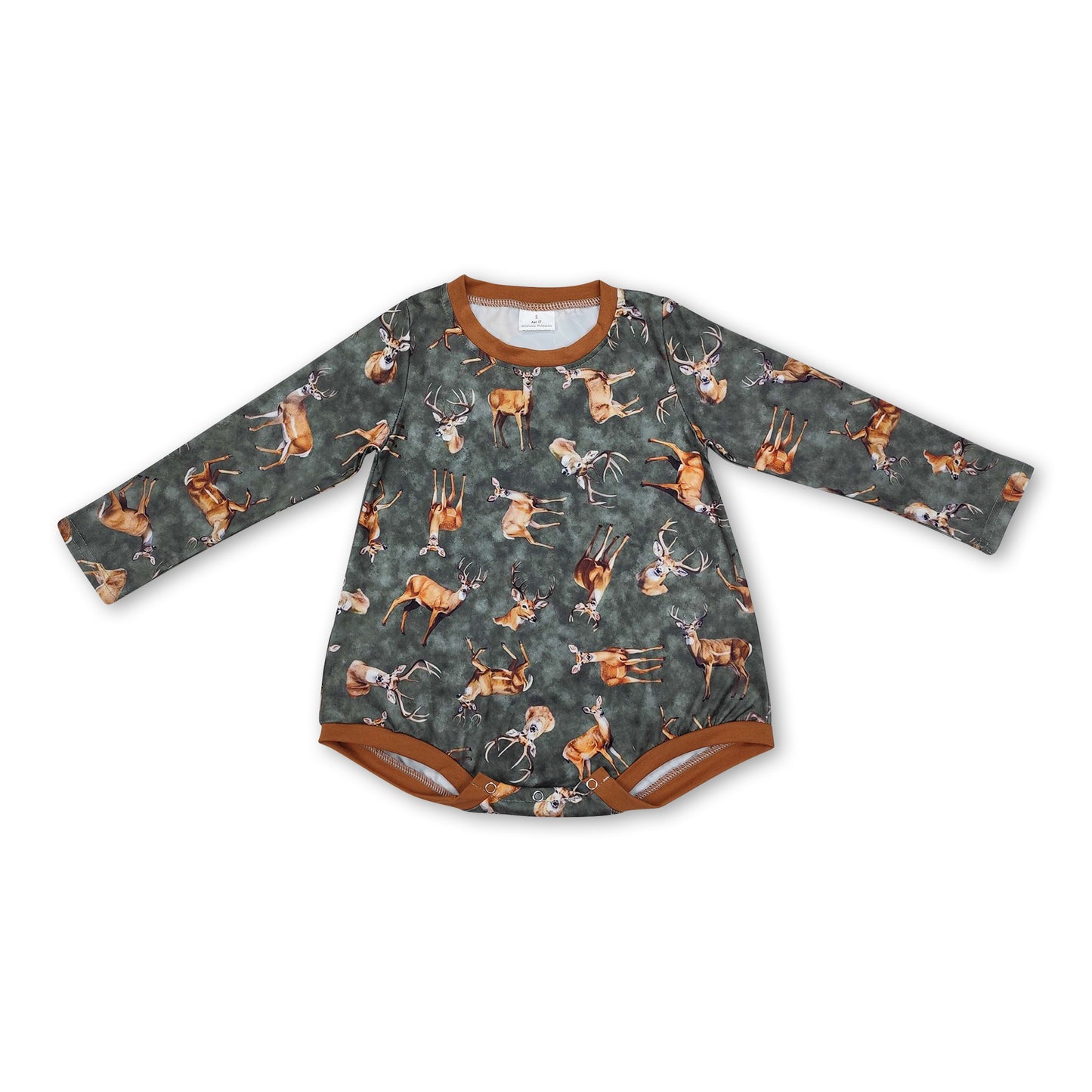 Long sleeves deer hunting baby romper