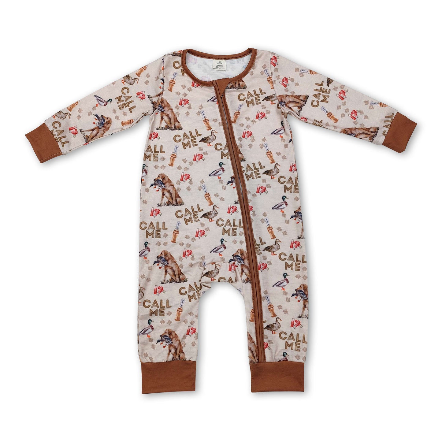 Call me dog duck baby kids hunting zipper romper ship from US
