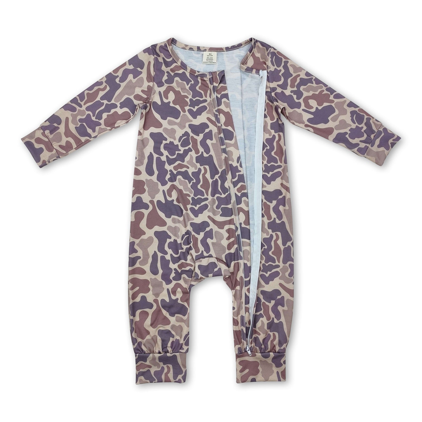 Khaki camo long sleeves baby kids zipper romper ship from US