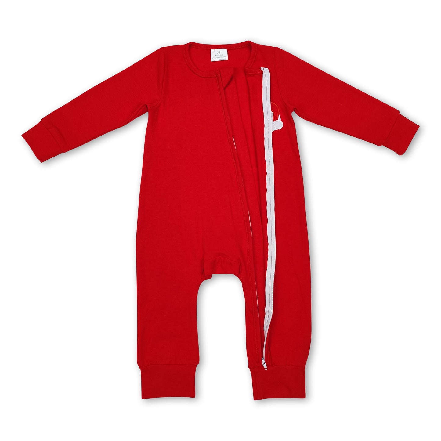 HO HO HO red santa baby boy zipper Christmas romper