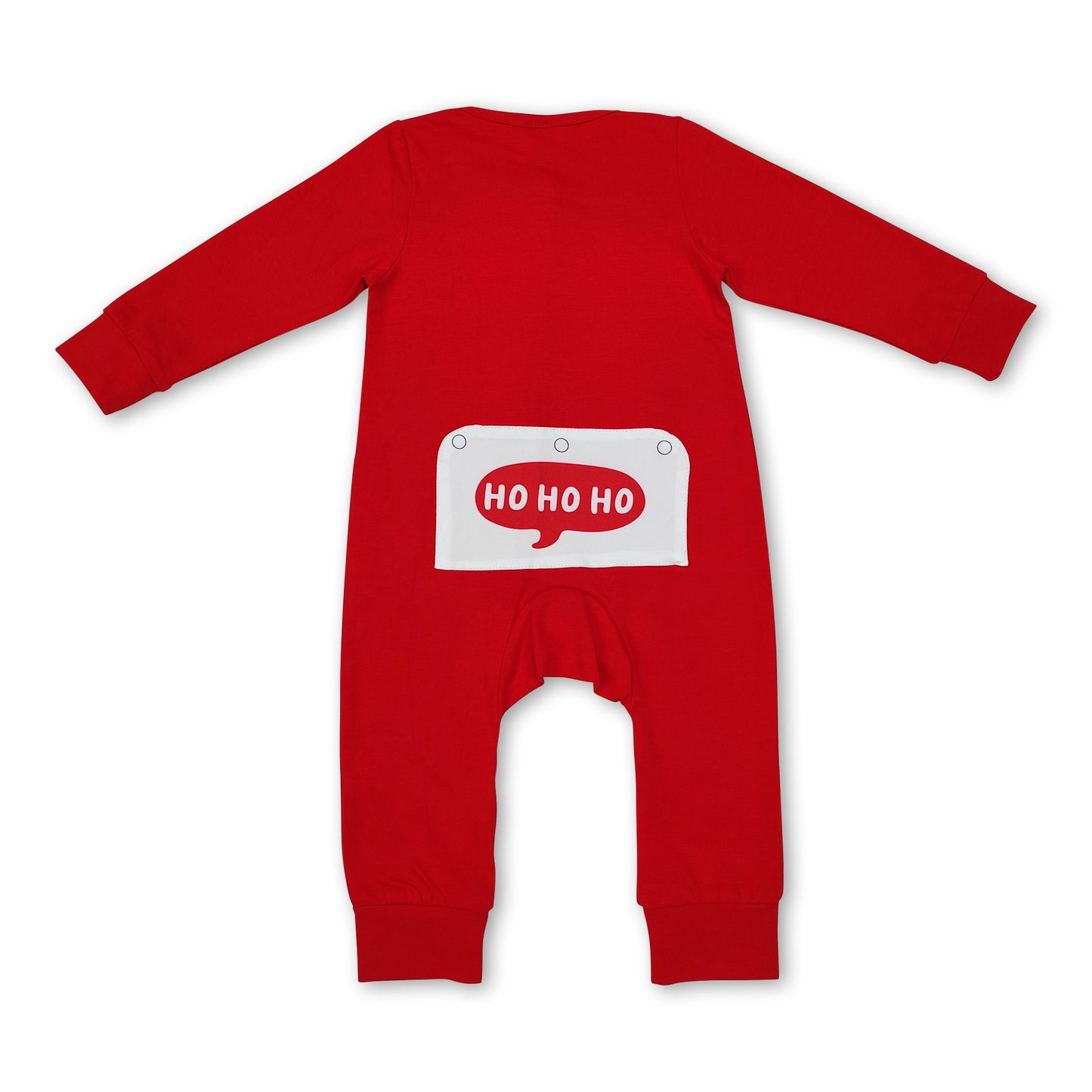 HO HO HO red santa baby boy zipper Christmas romper
