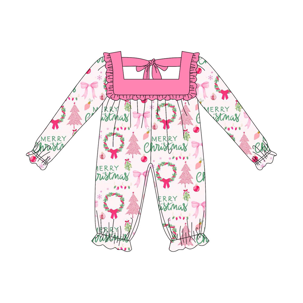 Merry Christmas ornaments baby girls romper