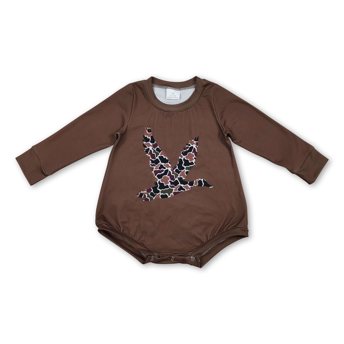 Long sleeves camo duck baby kids romper