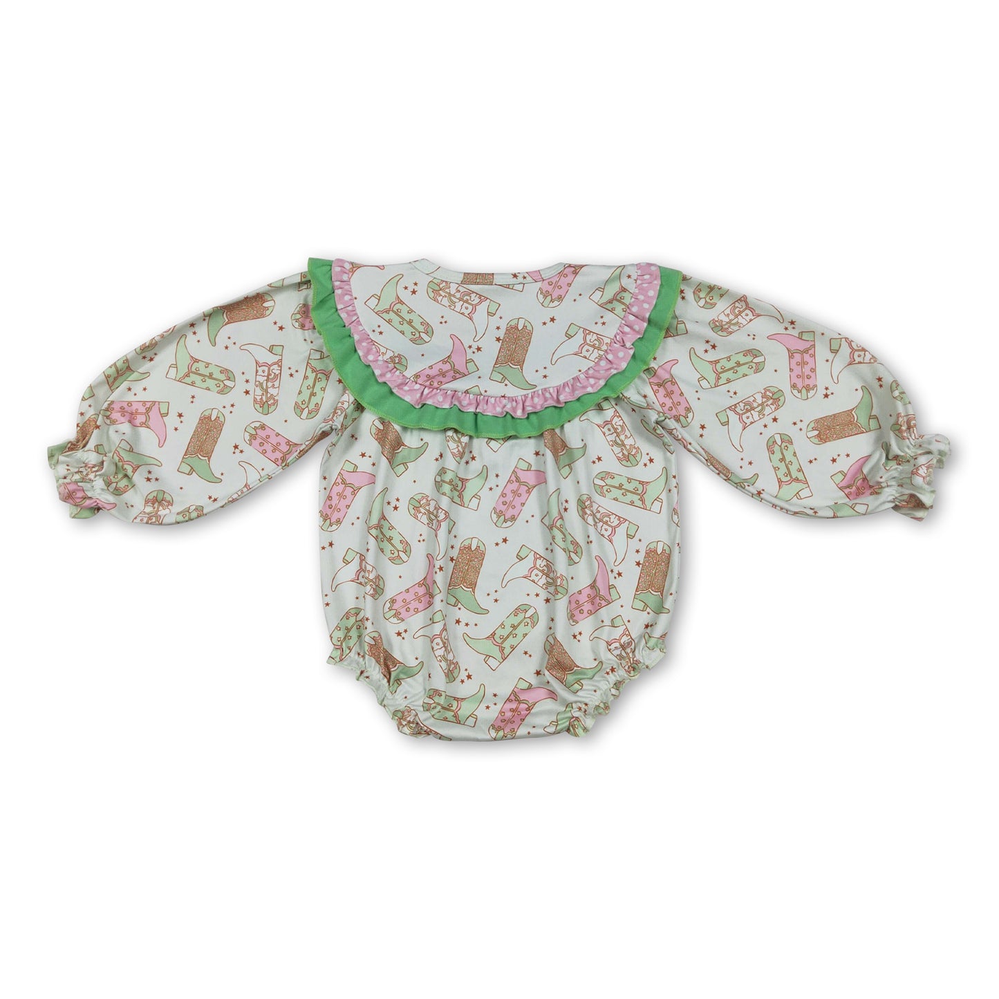 Howdy go lucky boots western baby St Patrick's romper