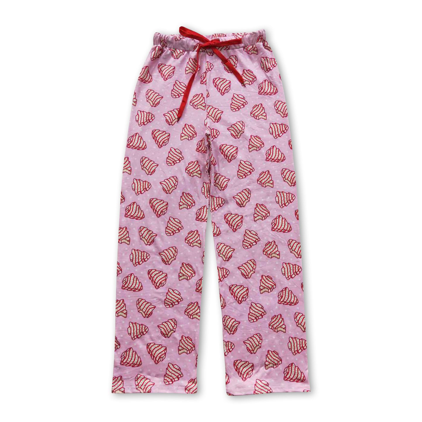 Christmas tree cake print adult pants