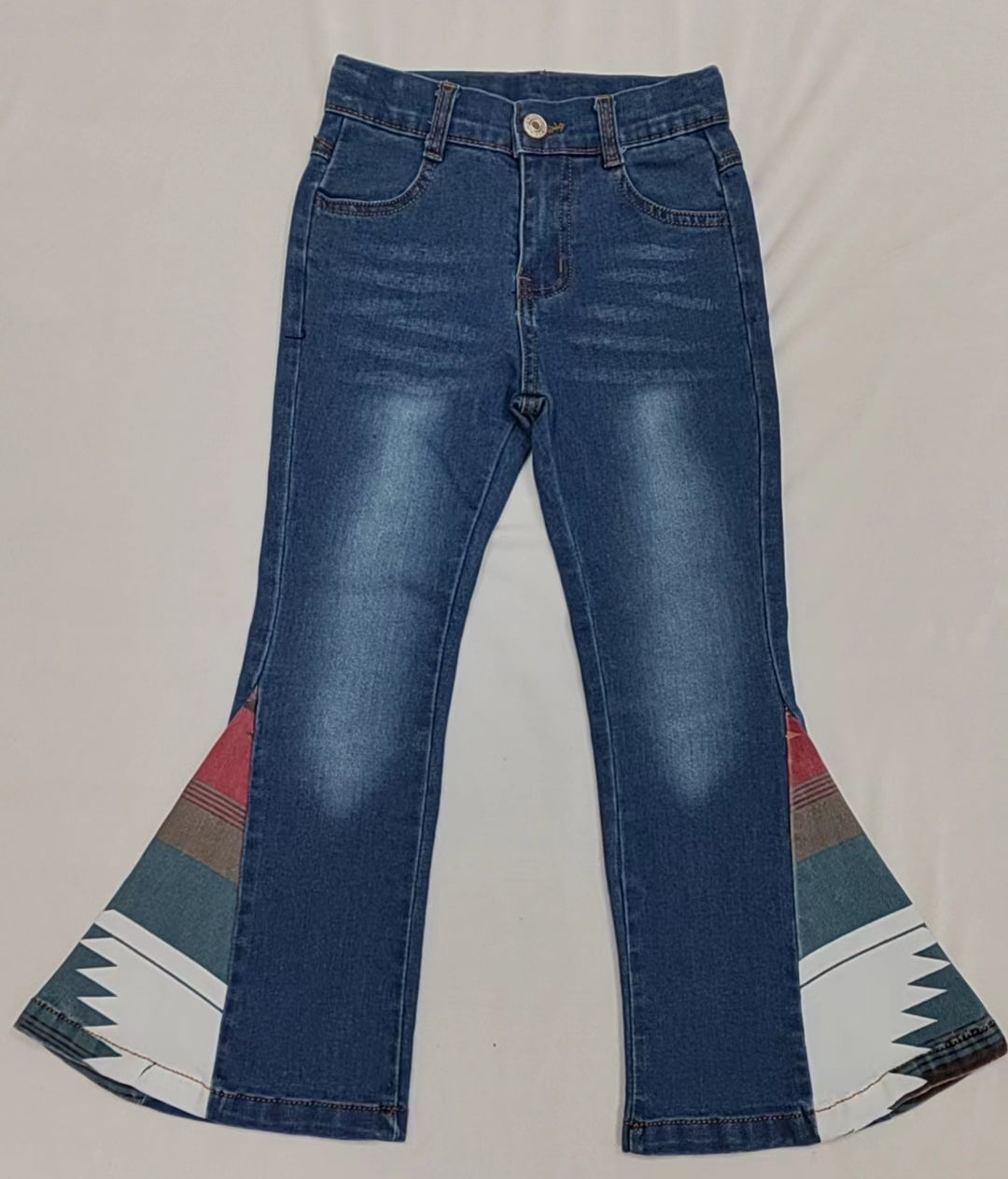 Girls Fashion Jeans, Aztec Denim Pants, Jeans Pants, Bell Bottom