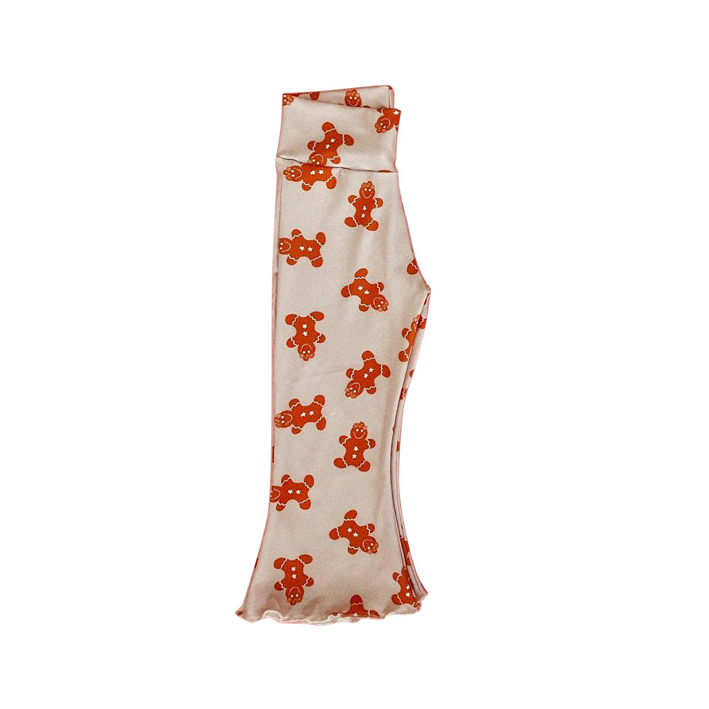 Gingerbread kids girls bell bottom Christmas pants