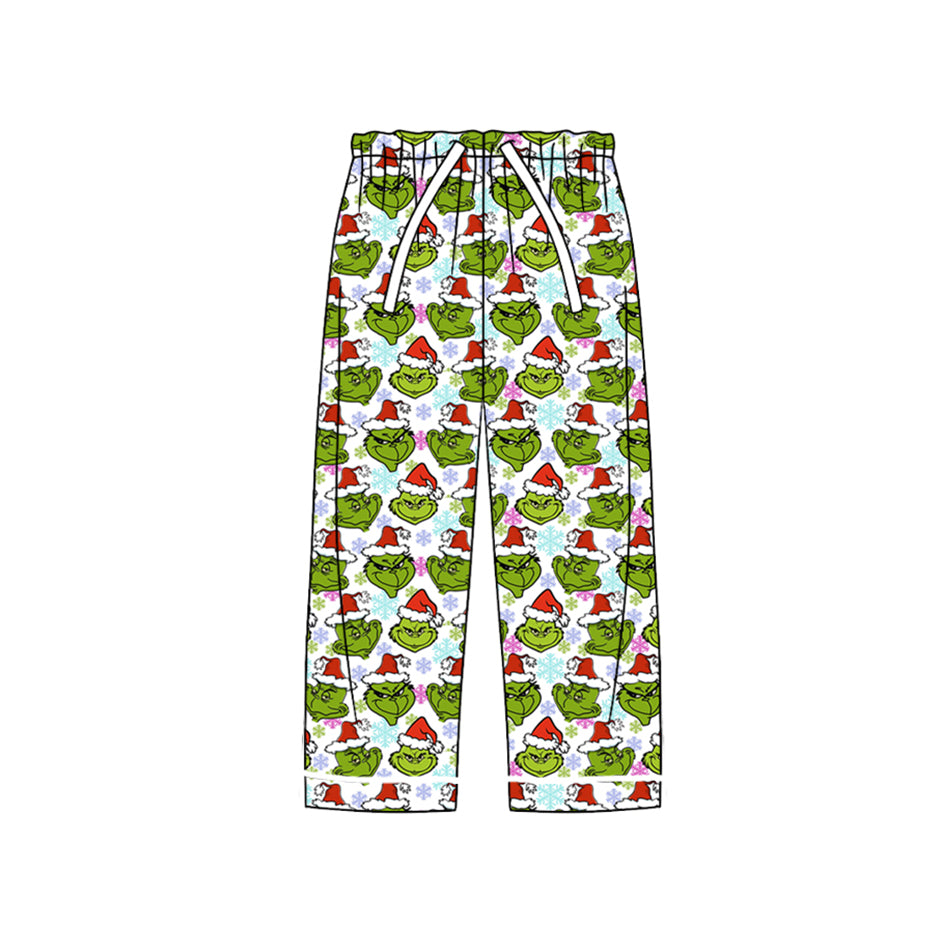 Snowflake green face adult women Christmas sleepwear bottom