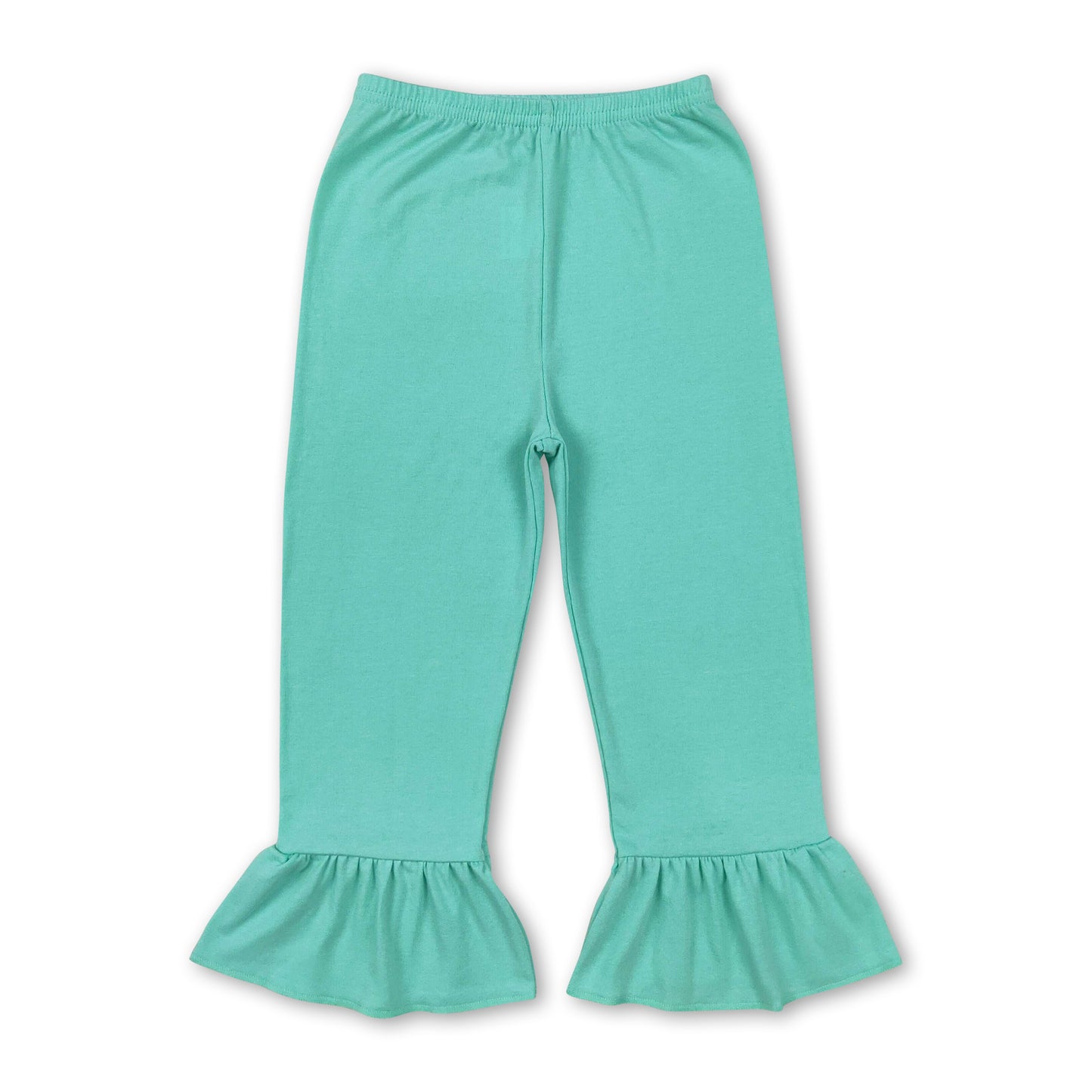 Mint cotton one layer ruffle kids girls pants ship from US