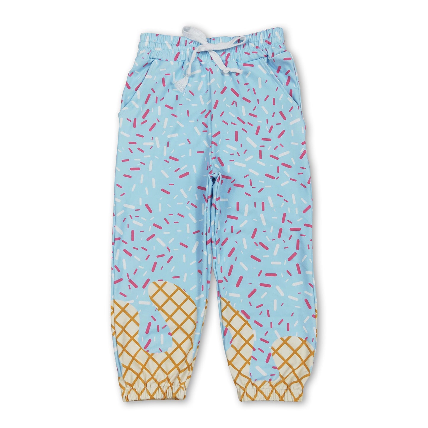 Light blue ice cream sprinkle baby kids team pants