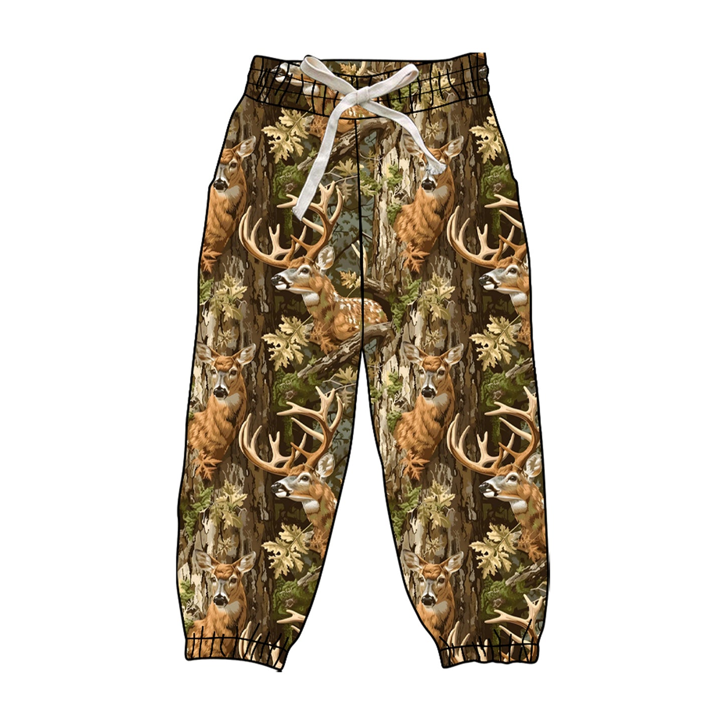 Deer camo adult women elastic waist pants