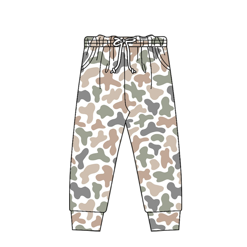 White khaki camo pockets kids boys pants