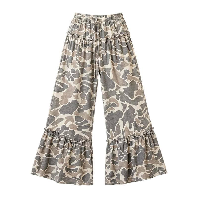 Khaki camo patchwork adult women pants