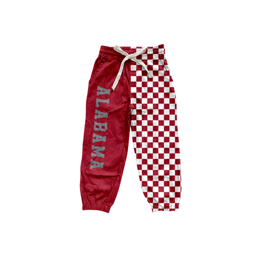 A plaid patchwork kids boys team pants