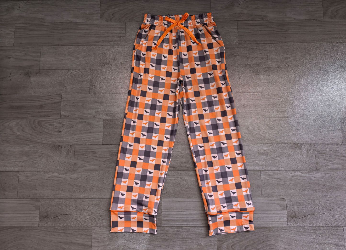 Plaid bat adult women Halloween pajamas pants