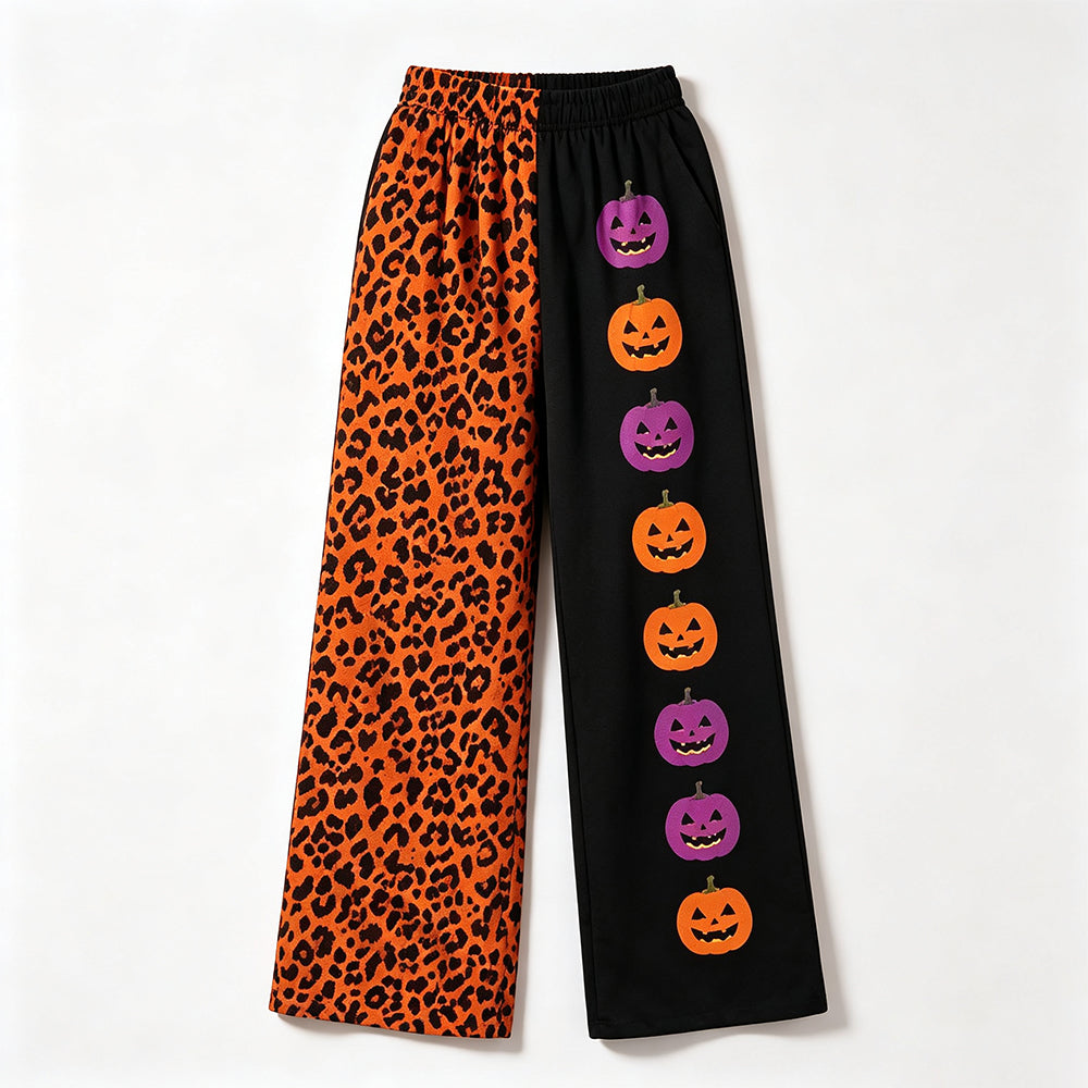 Leopard pumpkin adult women Halloween pants