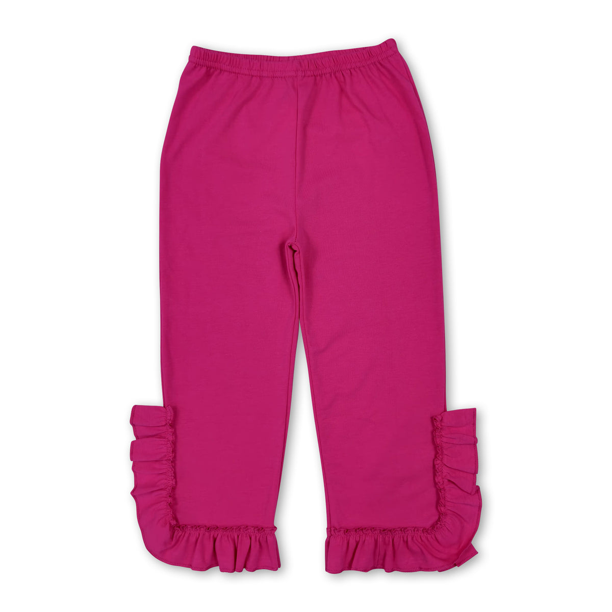 Hot pink ruffle cotton kids girls pants