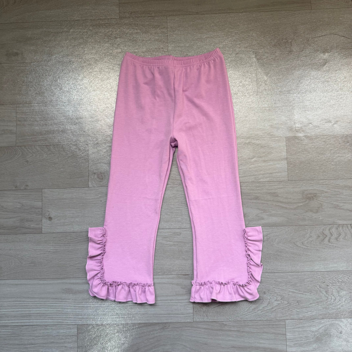 Lavender ruffle cotton kids girls pants