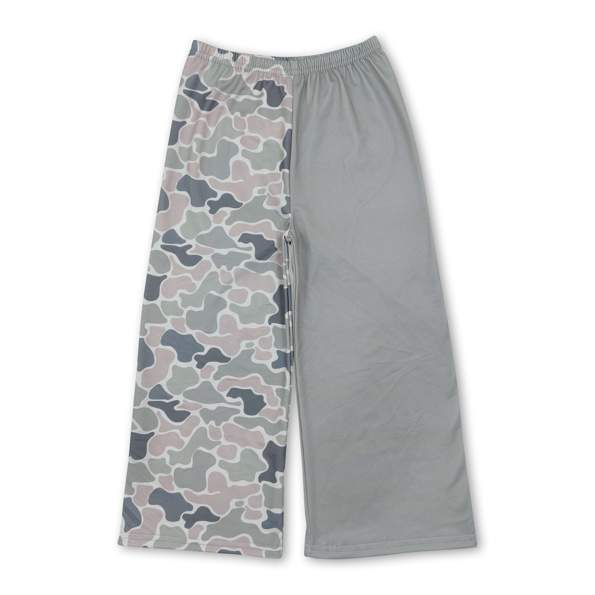 Camo grey patchwork kids girls fall pants