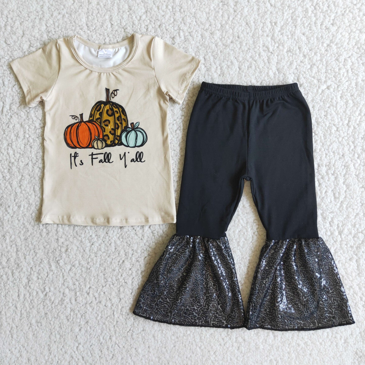 Girl Pumpkin Sequin Outfits