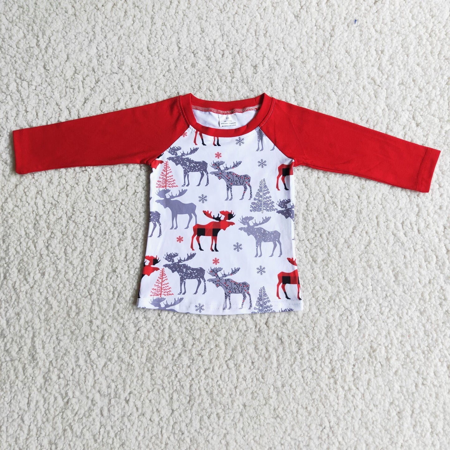 Long sleeve reindeer boy Christmas shirt