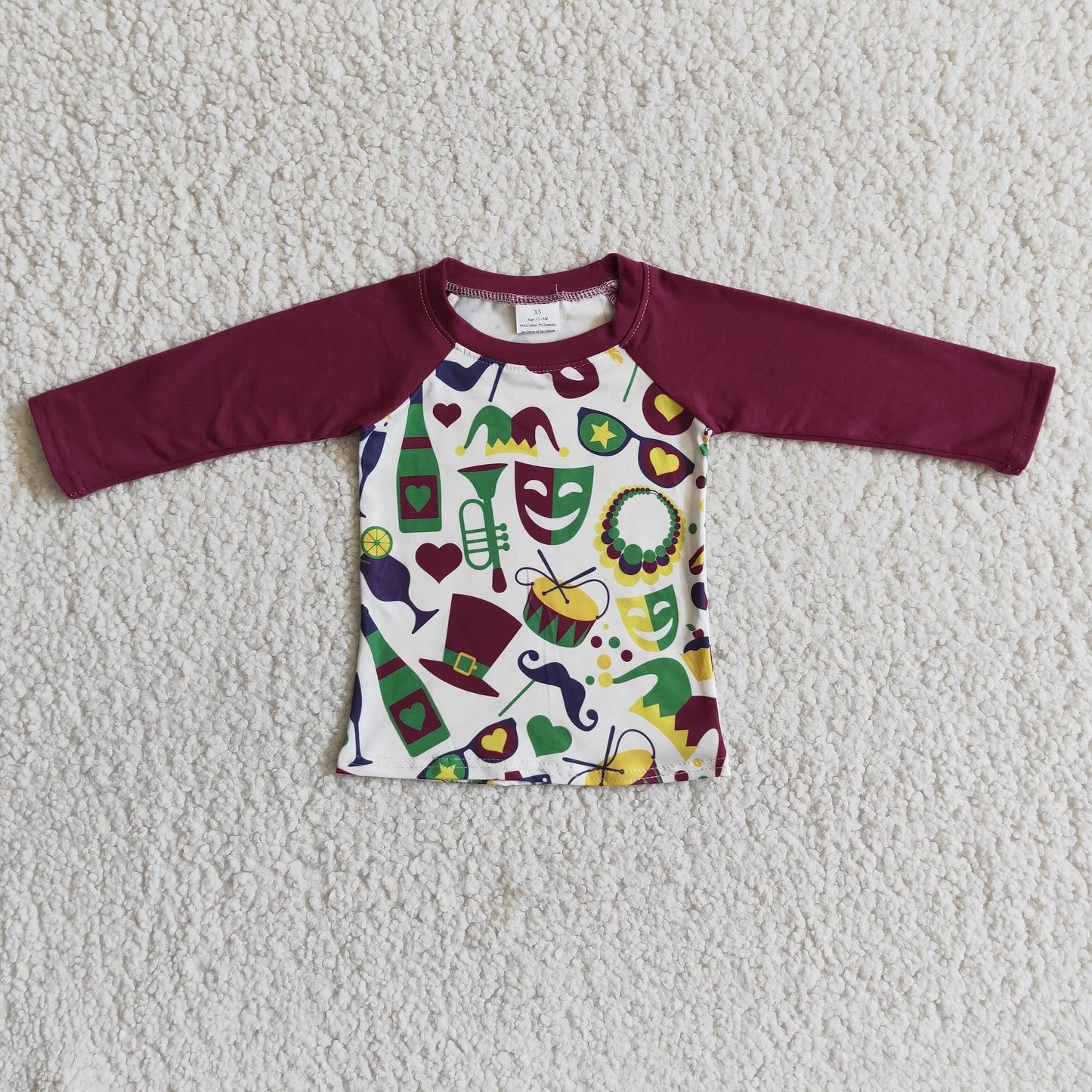 Long sleeve boy Mardi Gras shirt