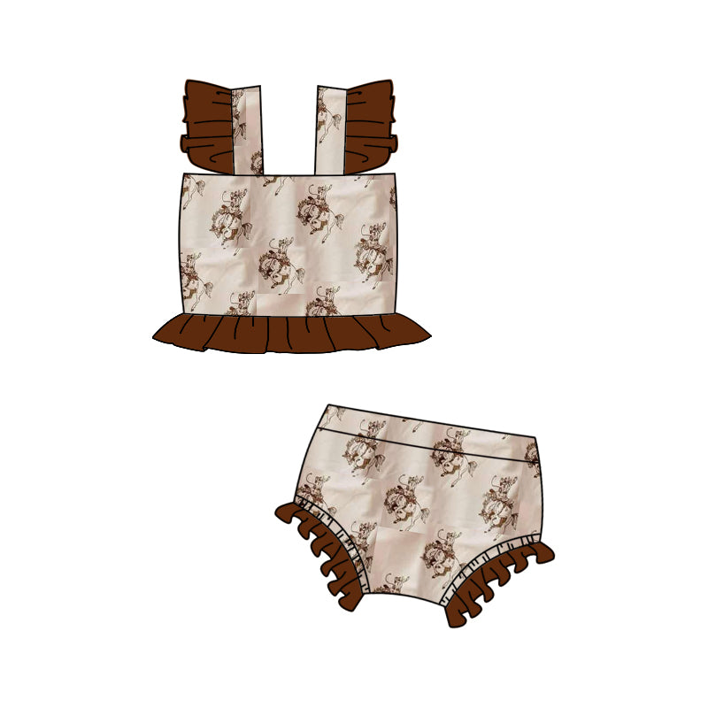 Rodeo western kids girls 2 pcs summer swimsuit
