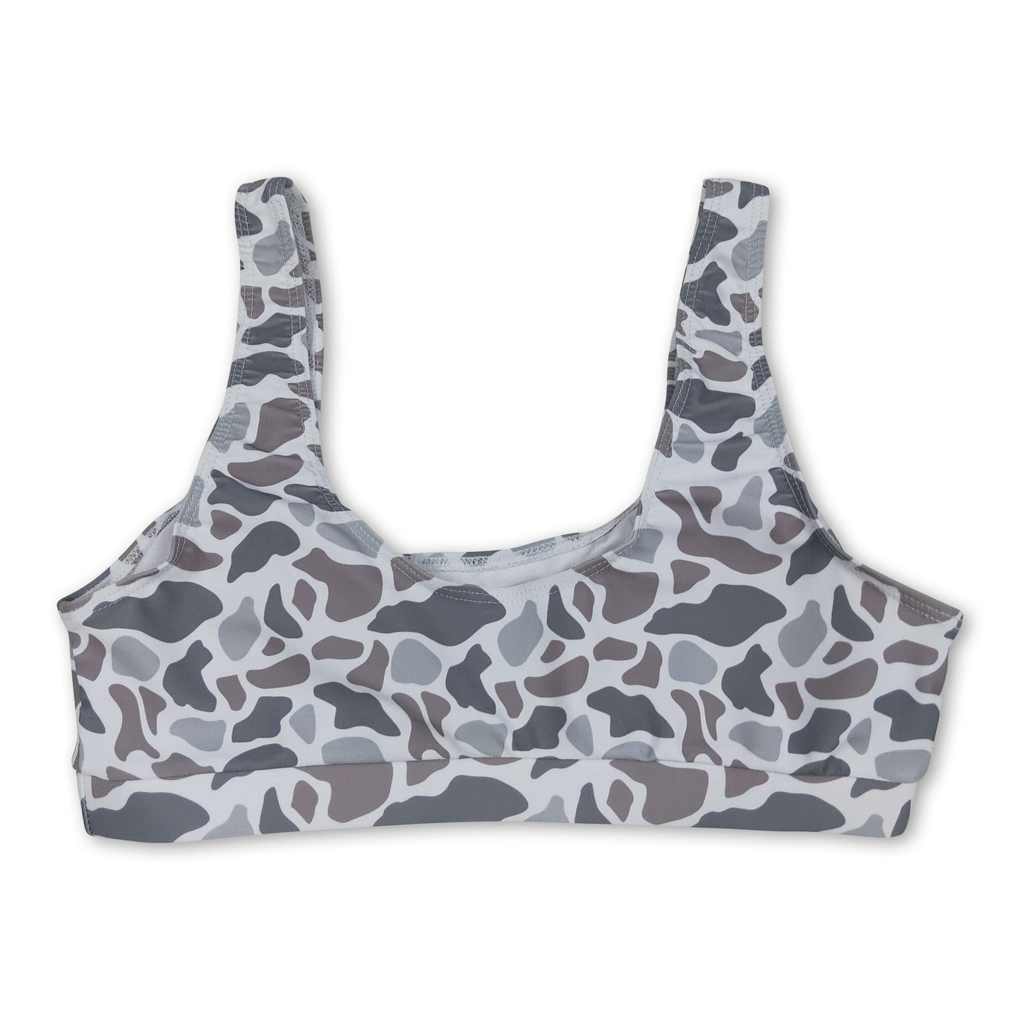Grey camo adult women summer swim top ship from US