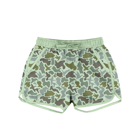 green camo duck baby boys summer swim trunks