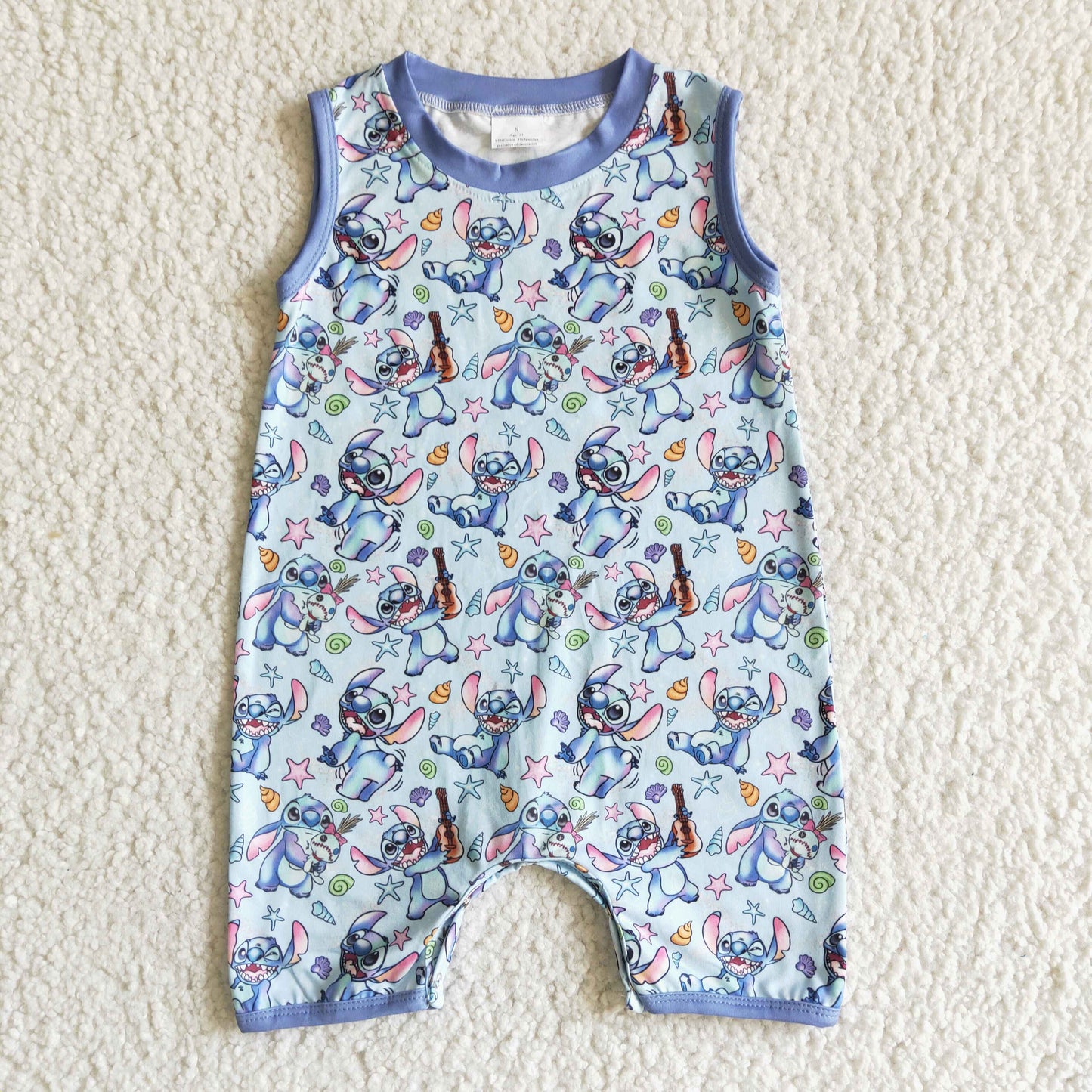 Sleeveless cute koala print baby boy summer romper