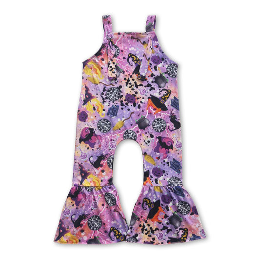 Sleeveless witches pumpkin baby girls Halloween jumpsuit