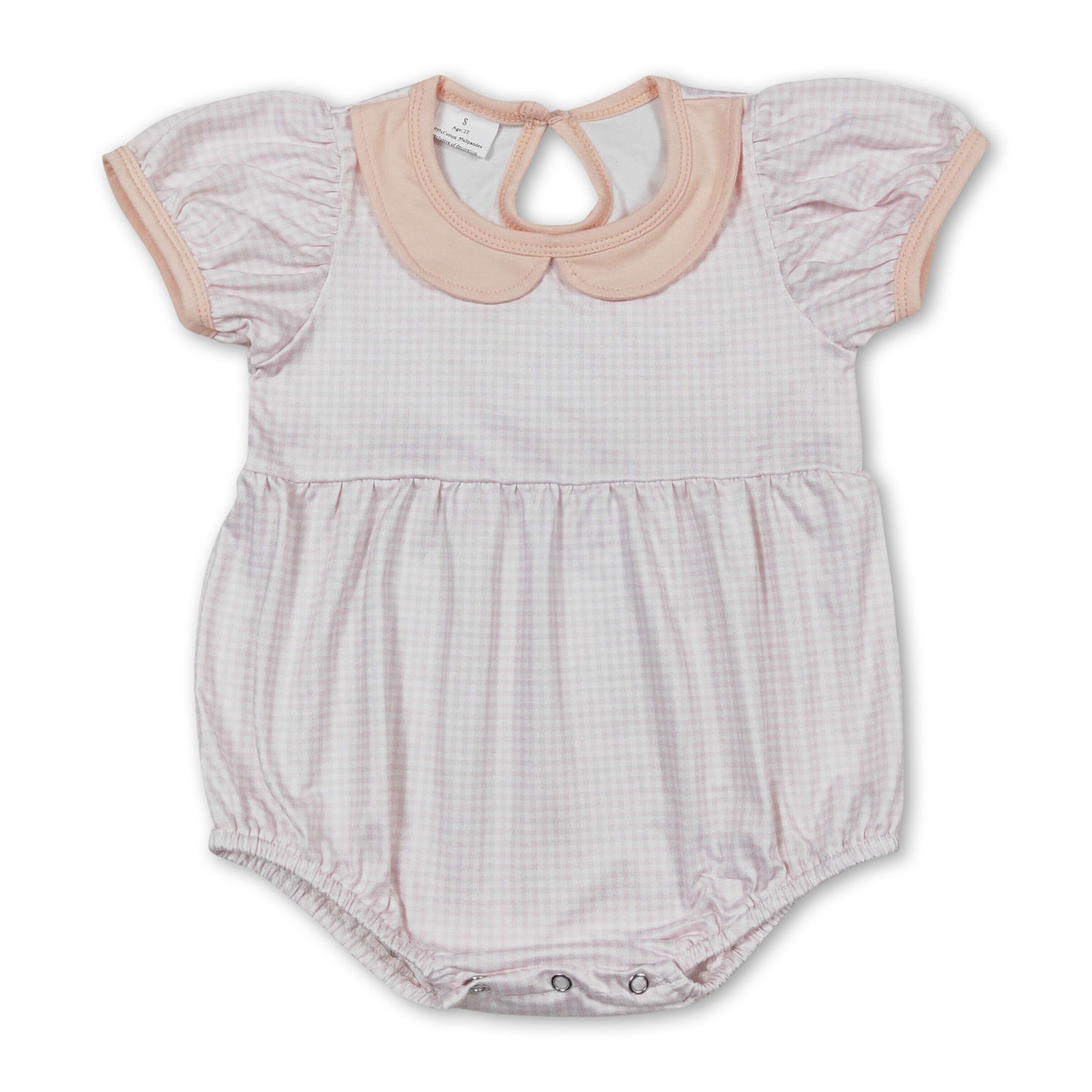 Pink plaid baby girls sprint summer romper