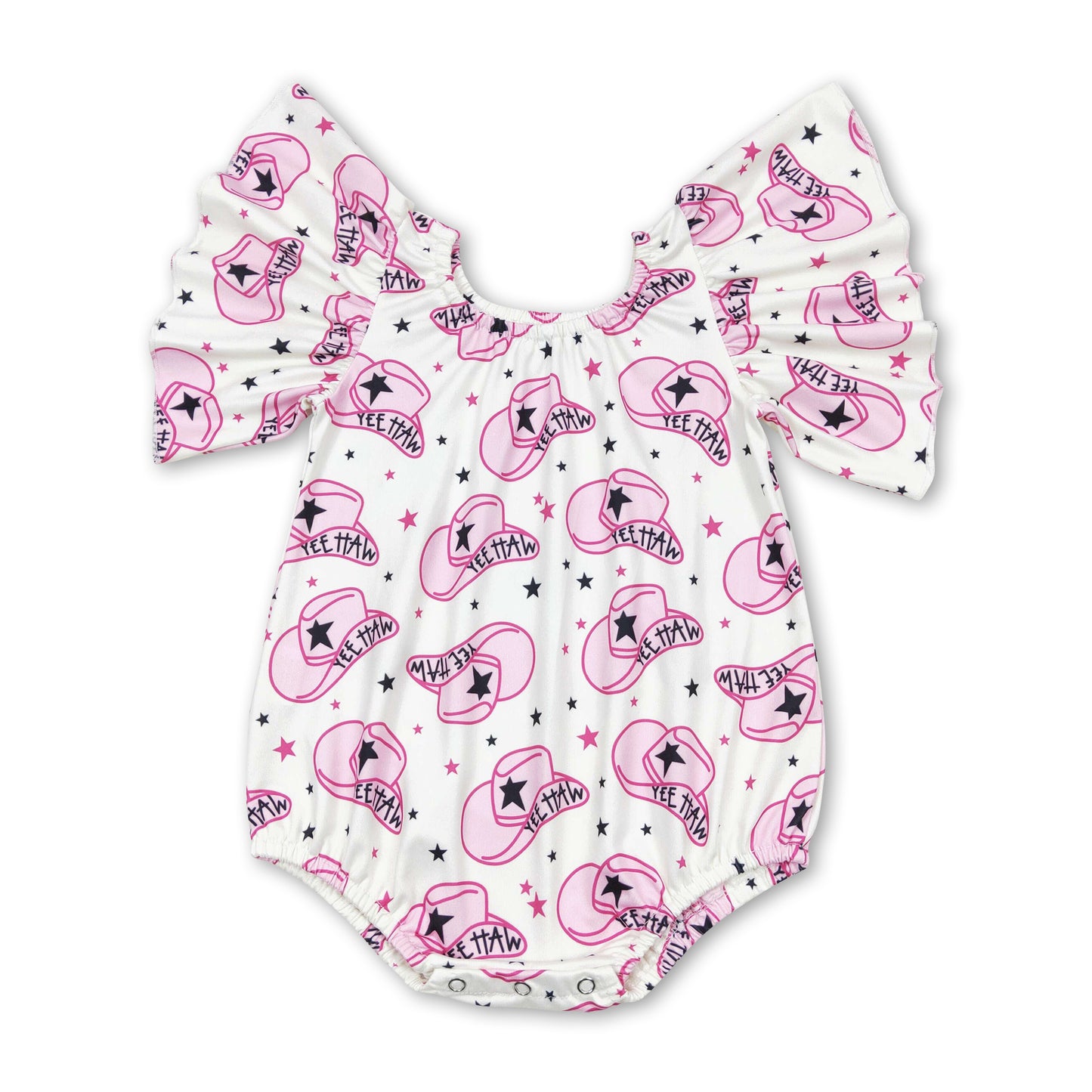 Pink hat western baby girls romper ship from US