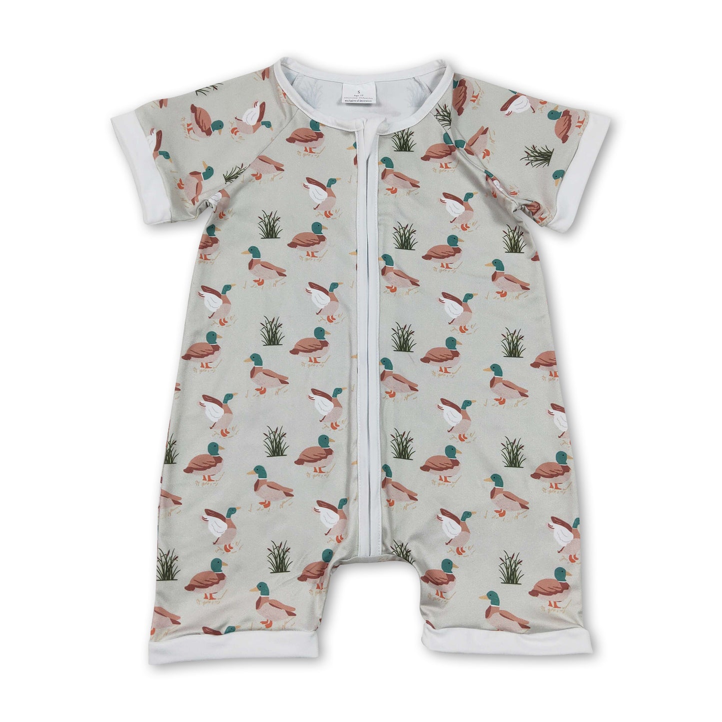 Short sleeves duck baby boy summer zipper romper ship from US